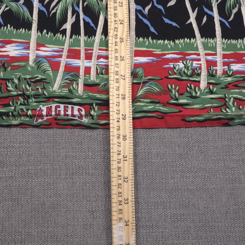 Reyn Spooner Anaheim Angels Hawaiian Shirt Men’s L Red MLB Baseball Palm Trees gallery