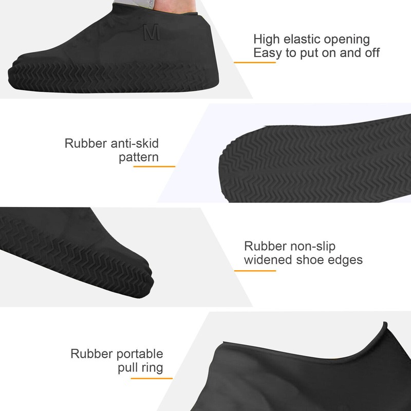 Anti-slip Silicone Rain Shoe Covers Reusable Waterproof Shoes Cover Protector gallery