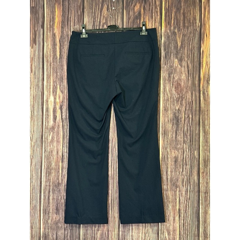 Ann Taylor Factory Dress Pants Womens 12P Navy Blue Flare Leg Stretch Career gallery