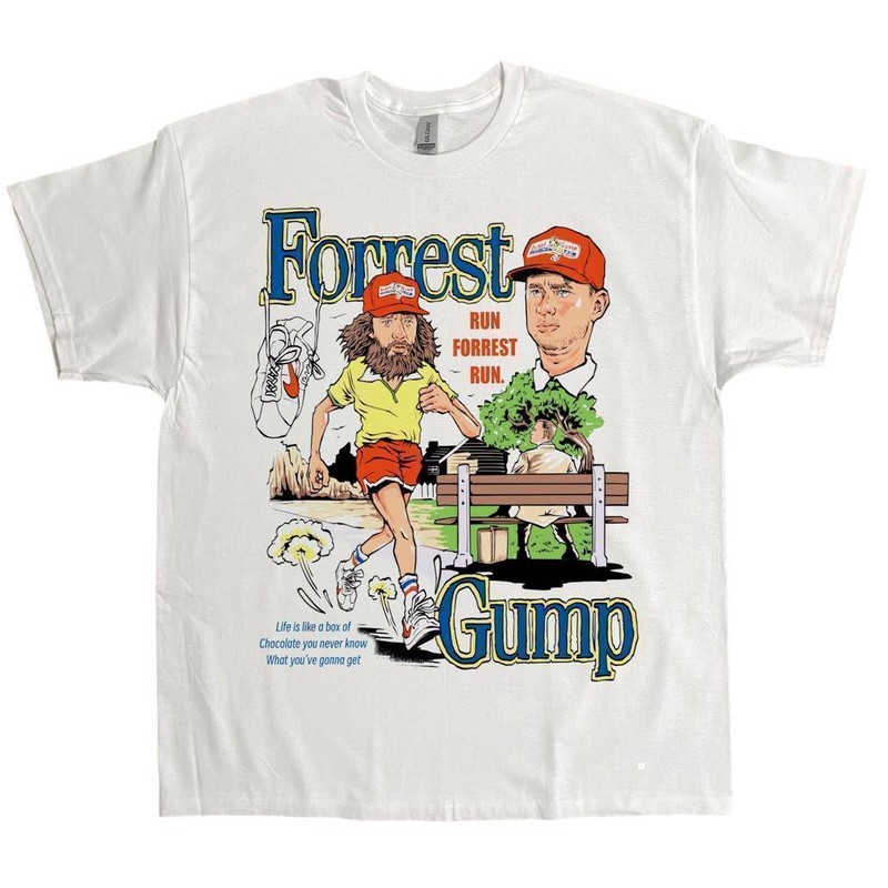 Forrest Gump movie vintage white short sleeve t-shirt QT3029