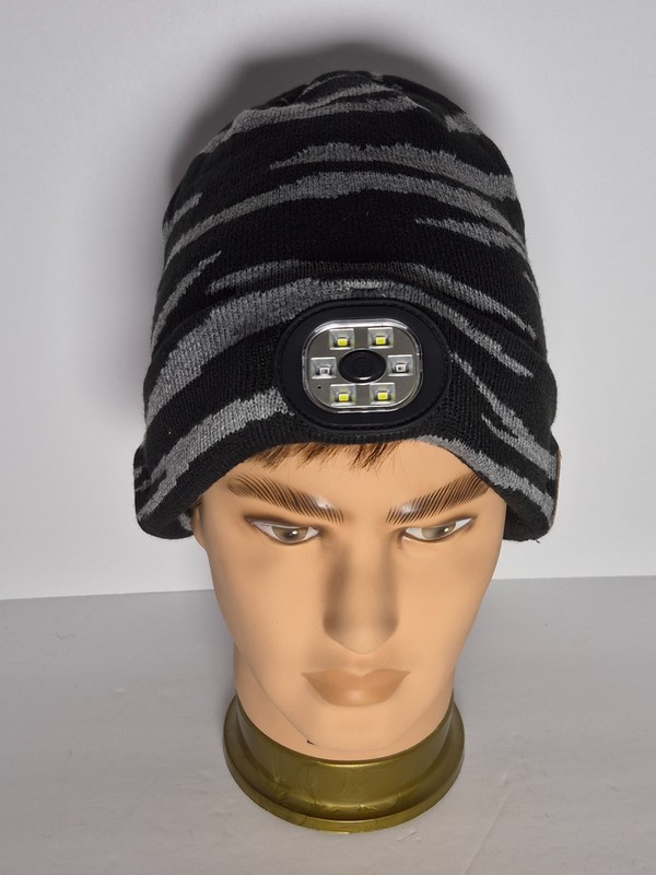 Bluetooth LED Beanie Hat – Tiger Stripe Wireless Music Cap – USB Rechargeable
