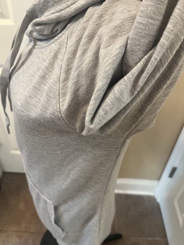 90 Degrees L Gray Hoodie Cowl Neck Drawstring Hood Kangaroo Pocket Sweatshirt gallery