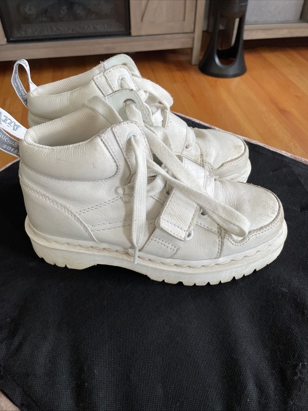 Dr Martens Zuma Mono White Leather Chunky Bex Strap Boots Size 6UK 8US Women’s gallery