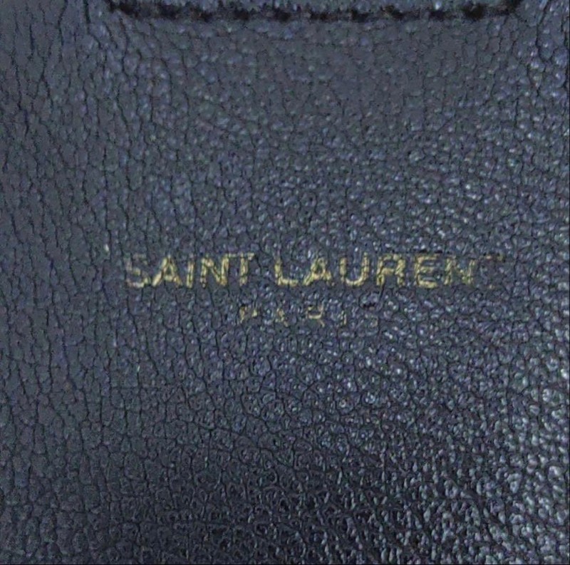SAINT LAURENT Tote Bag Leather Black Auth hk3059 gallery