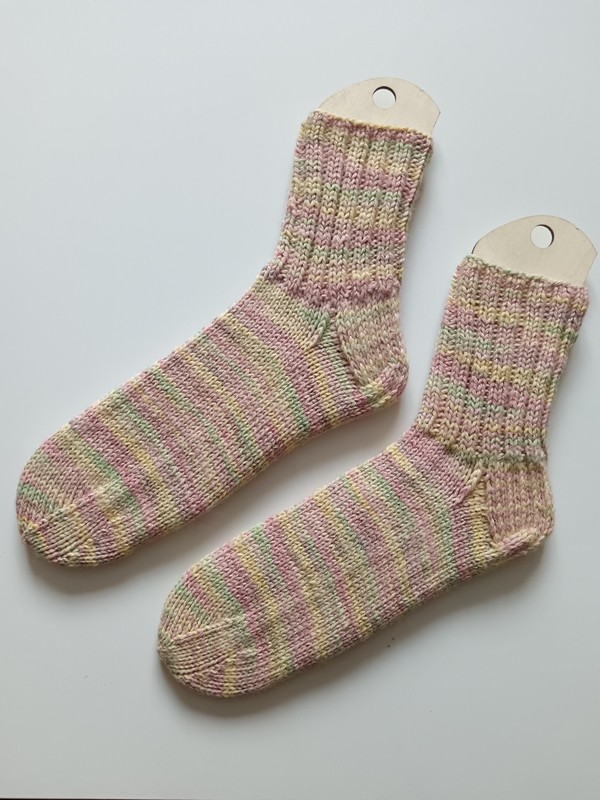 Hand Knitted wool socks, size 5-6 Uk 80% wool 20% acrylic #630