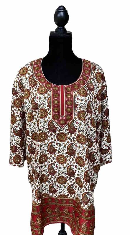 SANTE Tunic One Size Short Kaftan Kimono Multicolor S M L XL Excellent Condition