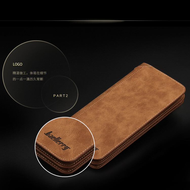 Men's Long Wallet Leather Clutch Bifold ID Card Holder Purse Checkbook Billfold gallery