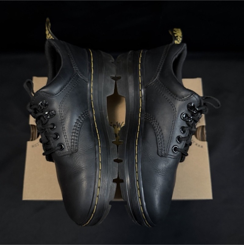 Dr. Martens Reeder Black Leather Lace-Up Sneaker Mens US 6 EU 38 MPN 27104001