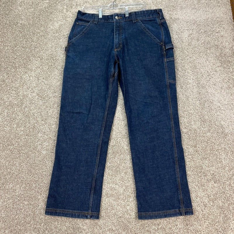 Duluth Trading Co Flex Ballroom Jeans Mens 36×30 Dark Wash Straight Leg Denim
