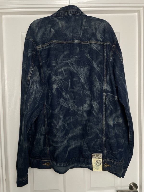 Agile Denim Jean Jacket Men's 2XL Distressed Button Up BNWT USA Fathers Day gallery
