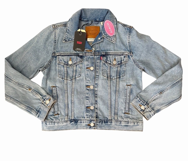 NWT Levi’s Original Trucker Jacket Denim Sz S Patches Nashville Country Classic