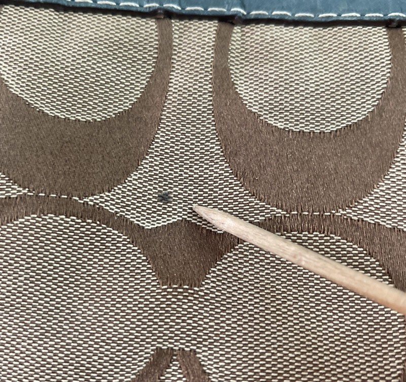 Coach Signature Powder Blue Stripe Tote Shoulder Bag Purse Scuffs Some Wear gallery