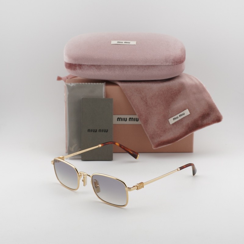 New Miu Miu MUA53S 5AK04O Gold/Clear Gradient Dark Grey 49-22-140 Sunglasses
