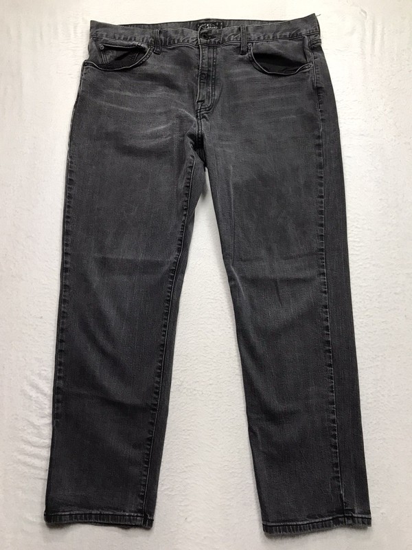 LUCKY 221 Original Straight Jeans Men 38×30 Gray Black Stretch Denim Goth Grunge
