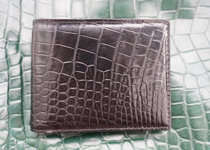 Black Genuine Crocodile Belly Leather Skin MEN’S BIFOLD Wallet #X35