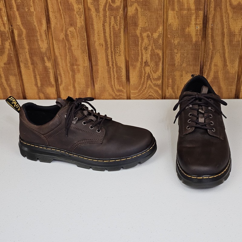 Doc Dr Martens Reeder Brown Leather Oxfords Men’s 13 Lace Up – No Insoles