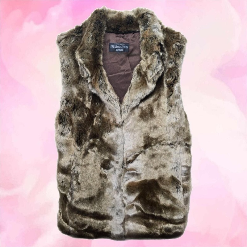 Donna Salyers Fabulous Furs Vintage Faux Fur Vest