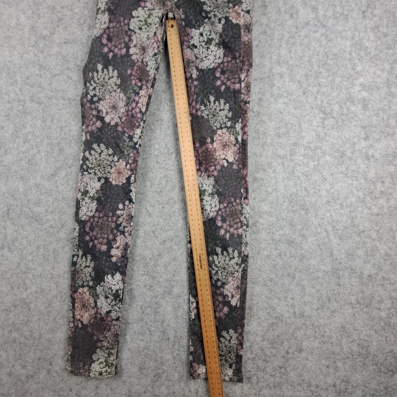 J Brand Jeans Womens 24 Black Floral Print Super Skinny Mid Rise NEW 8951 gallery
