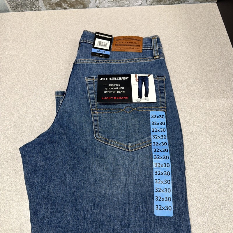 Lucky Brand 410 Athletic Straight Jeans Men's Size 32x30 Blue Denim Pants
