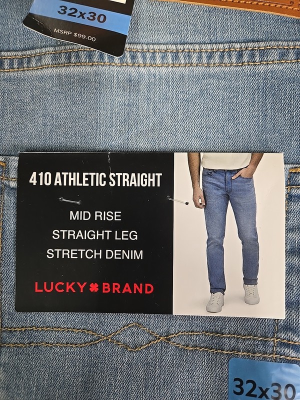 NWT: Men's Lucky Brand 410 Athletic Straight Jeans - Light Wash - 32x30 or 34x30 gallery