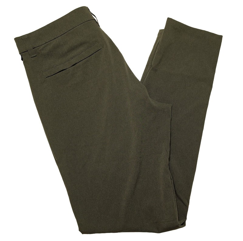 LULULEMON Men’s Commission Slim Fit Pants M5AF6S WovenAir Olive Green ~ 33 x 32