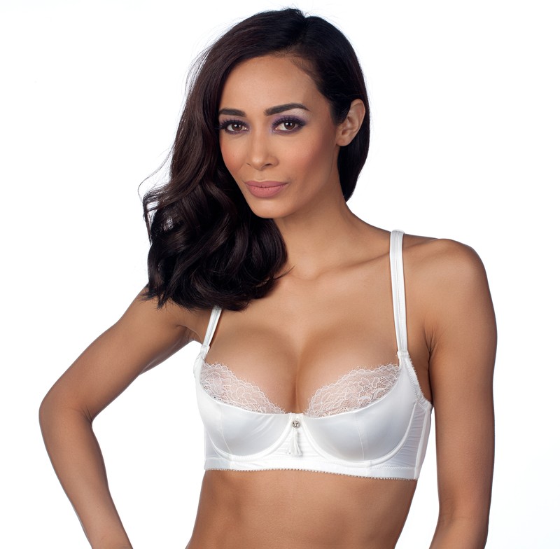 Affinitas Parfait Tamara Half Lace Shiny Satin Light Padded Balconette Bra 5921 gallery