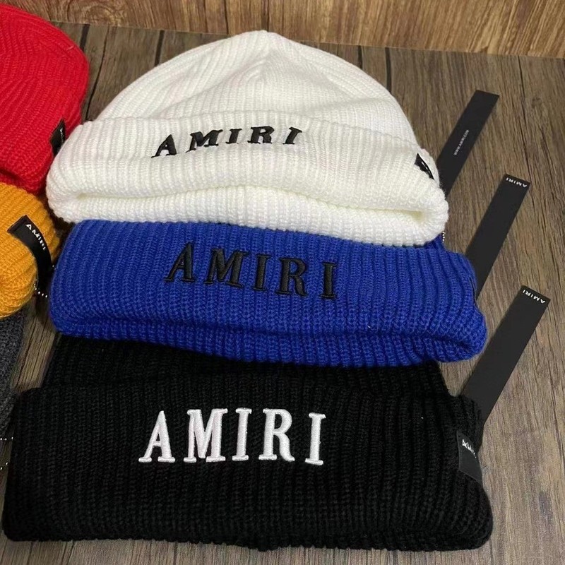 Mens Womens AM Letter Embroidery Beanies Autumn Winter Warm Hat Hip Caps gallery