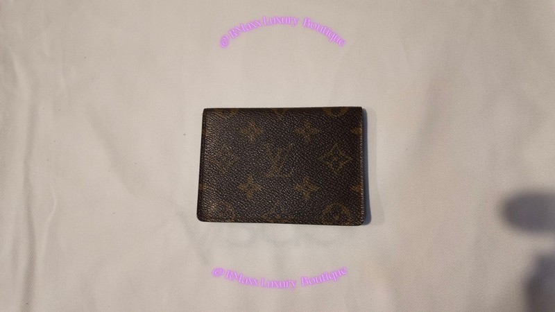 Louis Vuitton Monogram Folding Mirror Case Card Holder Brown Canvas