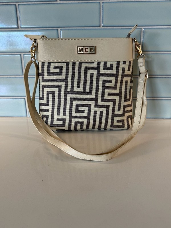 Spartina 449 De Renne Mareena Hipster Linen and Leather Crossbody Bag