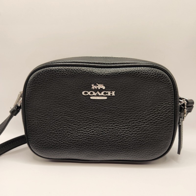 Coach Mini Jamie Camera Crossbody Bag In Black Pebbled Leather