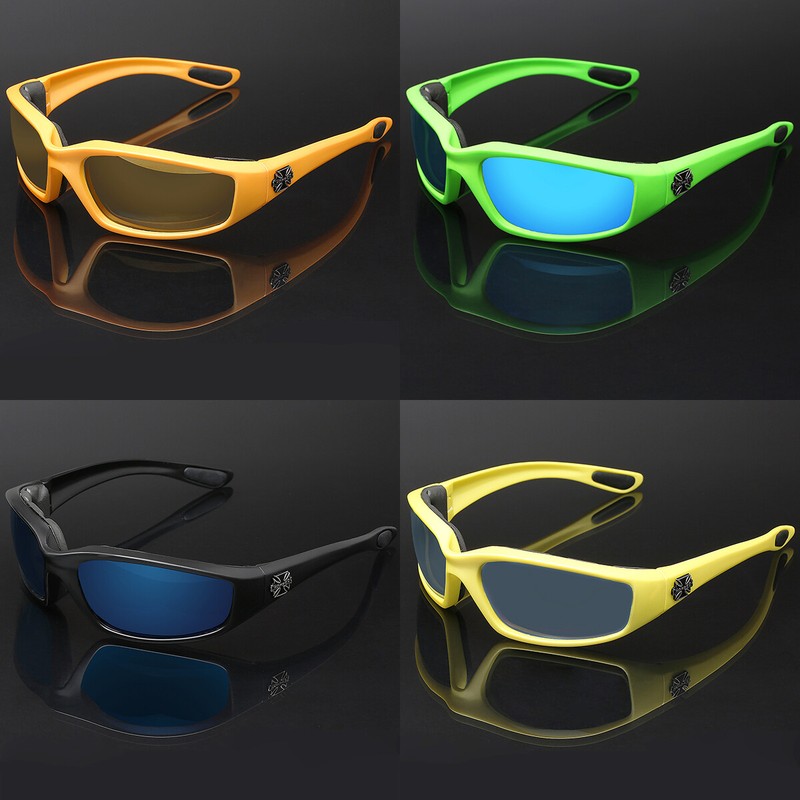 LOT of 3 Choppers Wind Impact Resistant Motorcycle Riding Sunglasses Mirror Lens