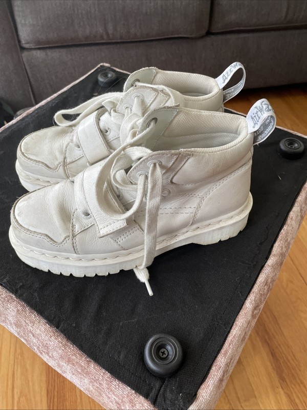 Dr Martens Zuma Mono White Leather Chunky Bex Strap Boots Size 6UK 8US Women’s gallery