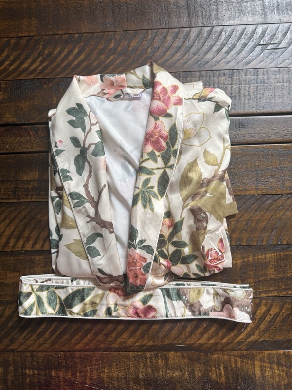 Pottery Barn Nola Silky Piped Robe Size XL Multicolor Spring Mono “A” New! Read
