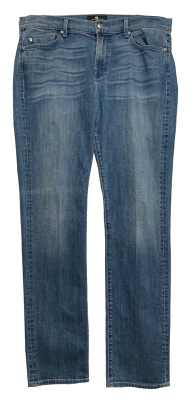 Seven7 Medium Wash Slimmy Straight Leg 5 Pocket Jeans size 34 x 33