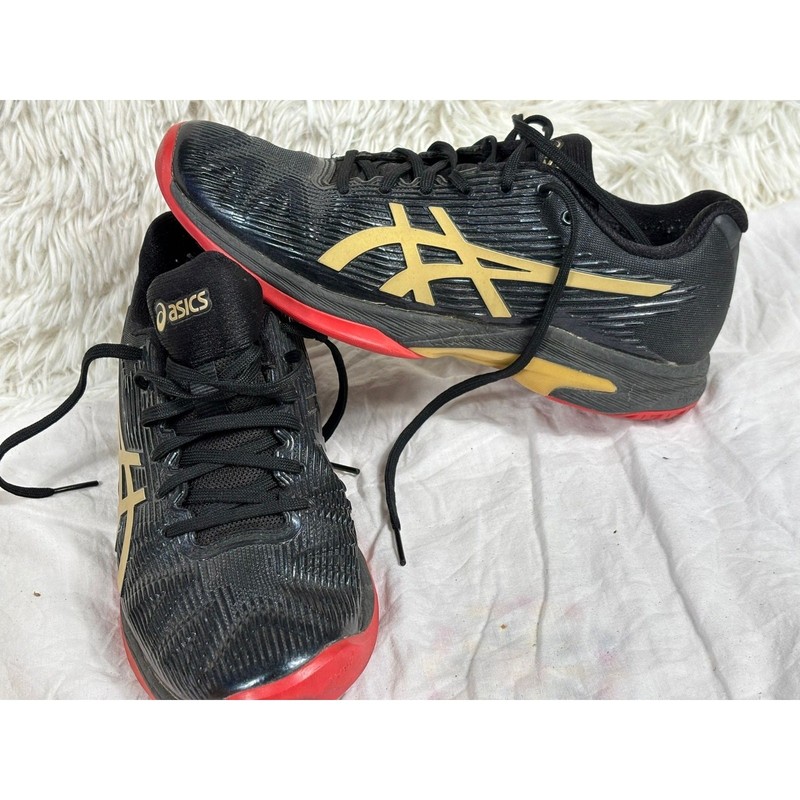 Asics Gel Solution Speed FF L.E Tennis Shoes Womens 7.5 Black 1042A047 Athletic
