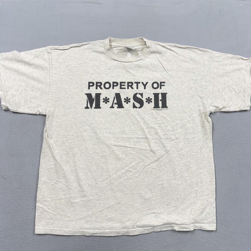 Vintage MASH Shirt Mens 2XL Gray Property Of TV Show Military Graphic Tee 1998