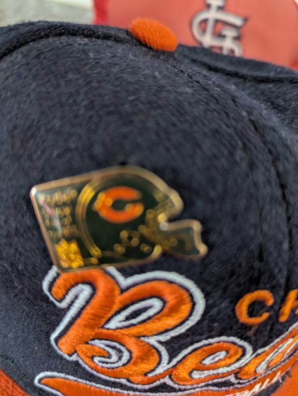 Vintage Hats lot of 4: Cubs, Cardinals, Bears, Sox, 1-Walter Payton Pin gallery