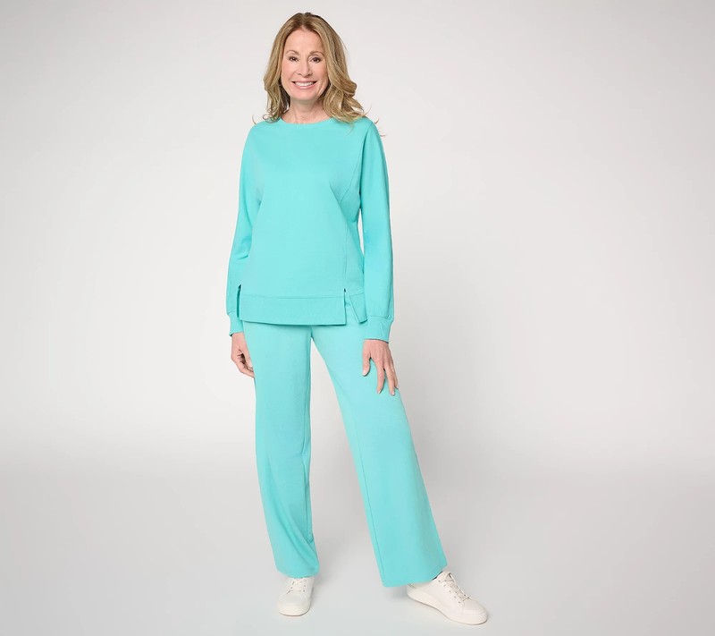 Belle by Kim Gravel French Terry Topstitched Double Vent Top NWT A719619 gallery