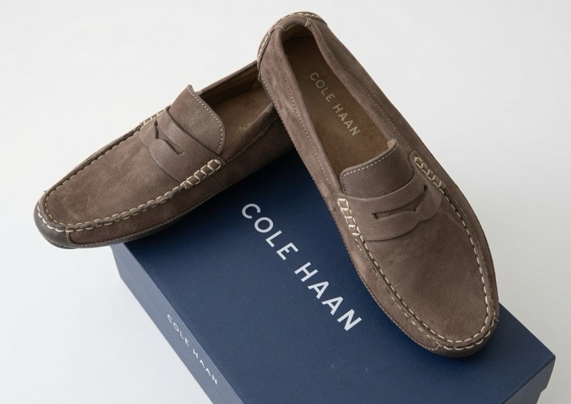 Cole Haan Grand 360 Men's Penny Loafers Dark Rich Brown Suede Size 7.5 M gallery