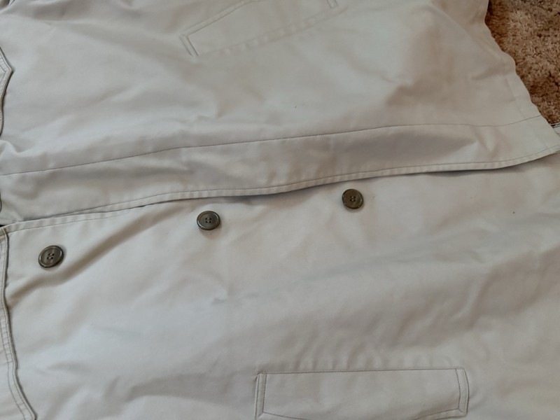 London Fog Men’s Beige Trench Coat Solid Button Front Point Collar Pockets 42 gallery