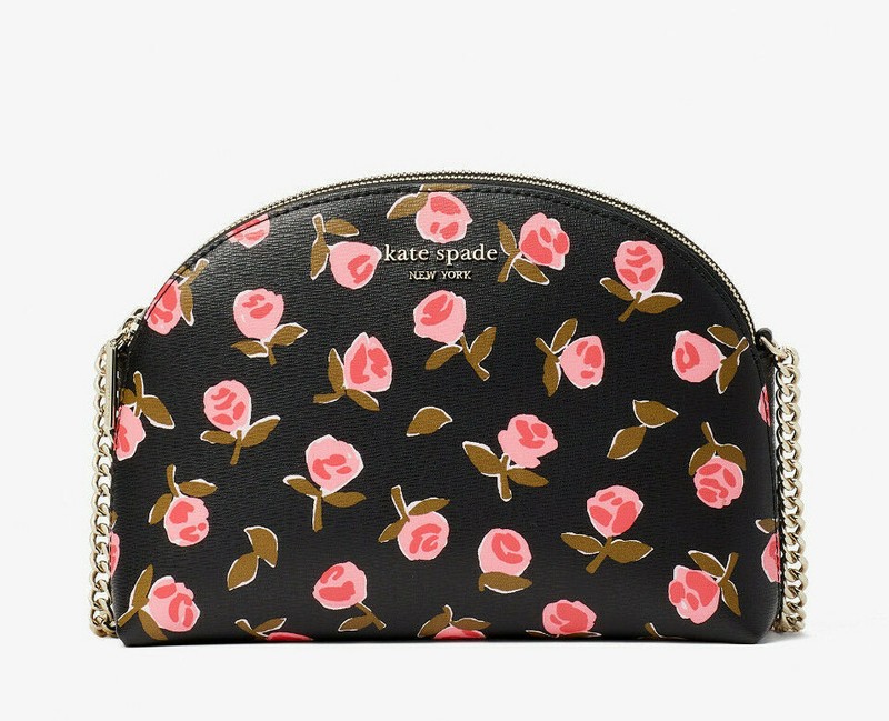 Kate Spade spencer ditsy rose double-zip dome crossbody ~NWT~