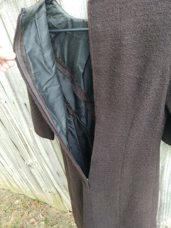 Vintage halle bros. Co dress -womens Brown Dress - Sz 12 Womens Vintage Dress gallery