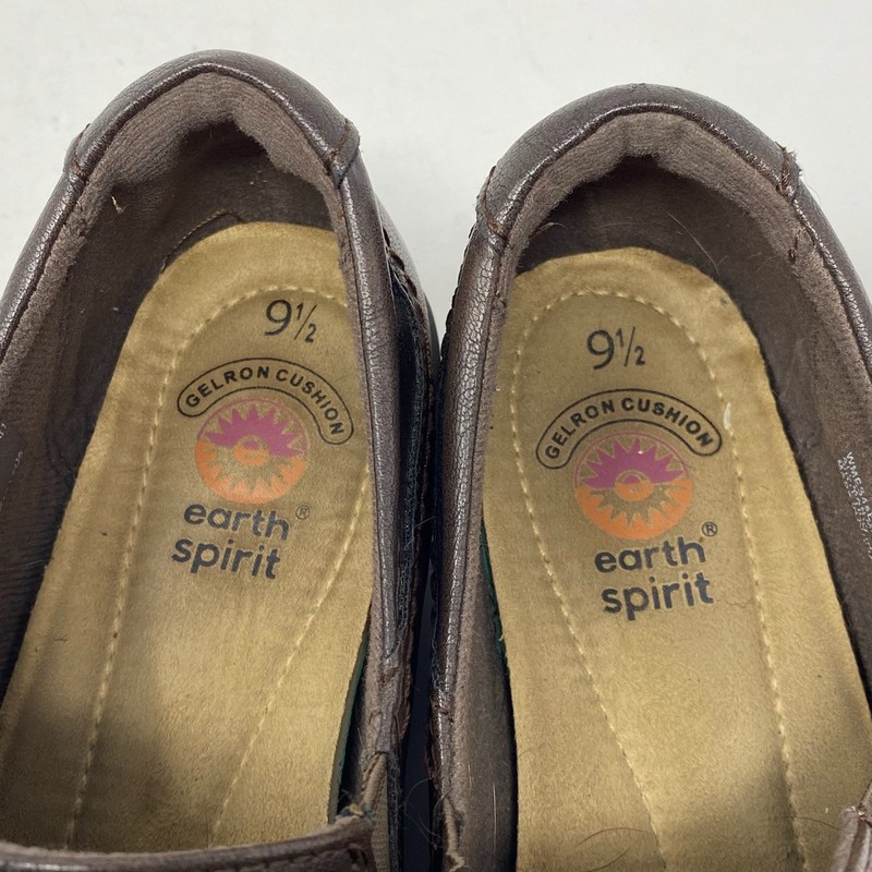 Earth Spirit Loafers Womens 9.5 Brown Faux Leather Comfort Slip On Gel Cushioned gallery