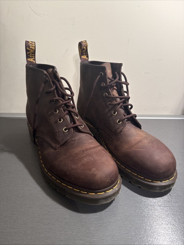 Vintage Doc Dr. Martens Air Cushion Soles Air Wair Brown Leather 13 Combat 90’s