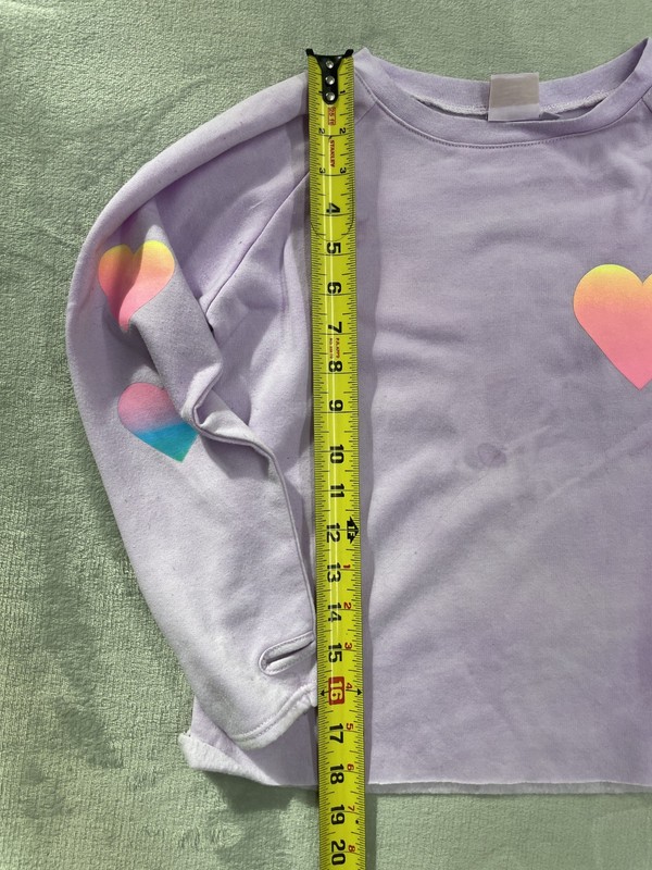 Firehouse Sweatshirt Pants Set Girls Size L Purple Rainbow Heart Made in USA gallery