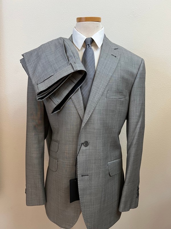 Light Grey notch lapel super 150 Cerruti wool suit