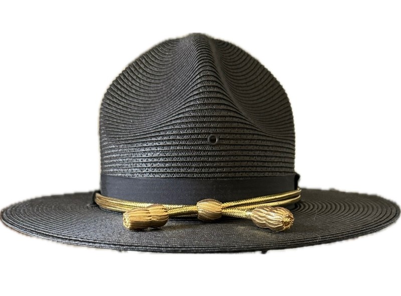 Campaign Straw Triple Black Hat 7-5/8 Milan Regular Trooper Style The Lawman
