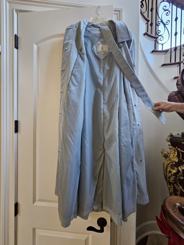 London Fog Raincoat, The Balmacaan, Style# 001270 455; Size 14; gray blue; NWT gallery