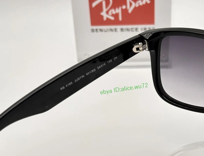 Ray-Ban Justin RB4165 54mm Unisex Sunglasses gloss Black Gray Lens Shades gallery