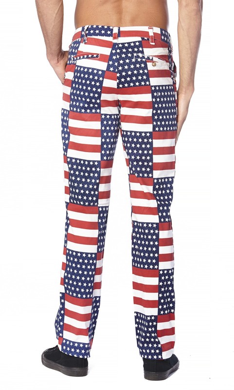 CONCITOR Collection Men's Dress Pants AMERICAN FLAG Design Red White Blue Colors gallery